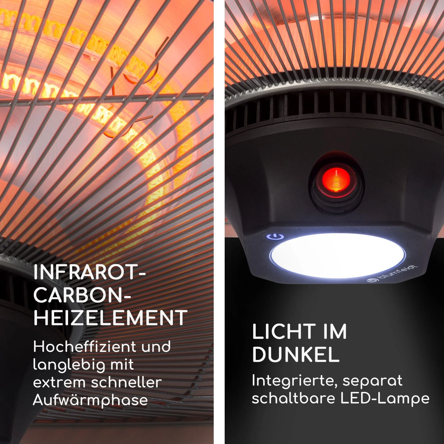 Heat Square Infrarot-Heizstrahler 1000/2000W Carbon IP24 LED 4 Heat Square Infrarot-Heizstrahler 1000/2000W Carbon IP24 LED – Bild 4