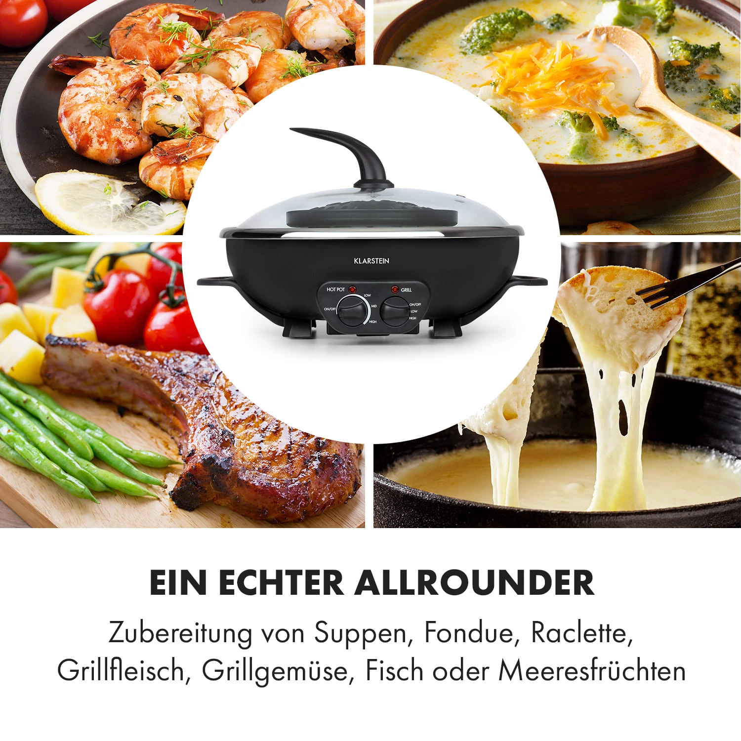 Szechuan 2-in-1 Hot Pot Und Grillplatte 5l Vol. 1350 / 600 W 5 Szechuan 2-in-1 Hot Pot Und Grillplatte 5l Vol. 1350 / 600 W – Bild 5