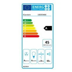 Balzac Silent 60 Dunstabzugshaube 250W 3 Stufen 604 M³/h LED EEK A -Haushaltsgeräte Geschäft 10035466 energy label