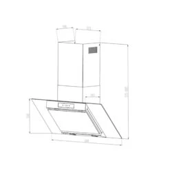 Balzac Silent 60 Dunstabzugshaube 250W 3 Stufen 604 M³/h LED EEK A -Haushaltsgeräte Geschäft 10035466 yy 0010 logo