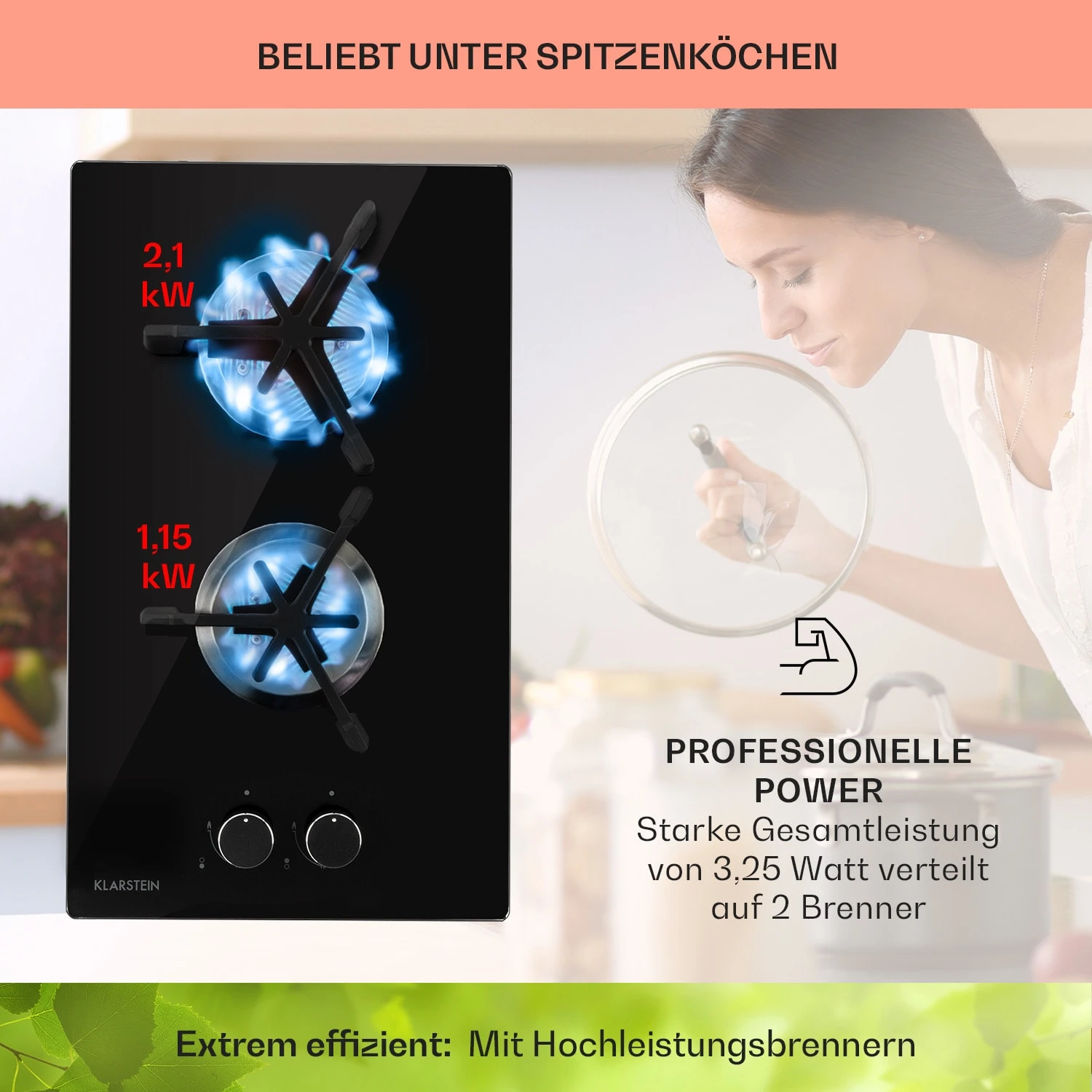 Trifecta Domino Gaskochfeld 2-flammig Triangle-Brenner Glaskeramik 3 Trifecta Domino Gaskochfeld 2-flammig Triangle-Brenner Glaskeramik – Bild 3