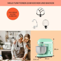 Bella Elegance Küchenmaschine 2000W 2,7PS 5,2 Ltr Edelstahl BPA-frei -Haushaltsgeräte Geschäft 10035520 de 0005 usp