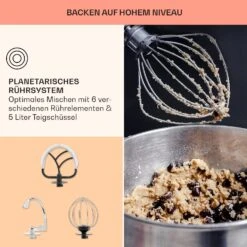 Bella Elegance Küchenmaschine 2000W 2,7PS 5,2 Ltr Edelstahl BPA-frei -Haushaltsgeräte Geschäft 10035520 de 0006 usp