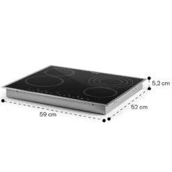 Virtuosa 4 Prime Einbaukochfeld 4 Zonen 6500W Glaskeramik Edelstahlrahmen -Haushaltsgeräte Geschäft 10035551 yy 0011 dimensions