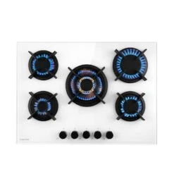 Goldflame 5 Gaskochfeld 5-flammig Messing-Brenner Glaskeramik