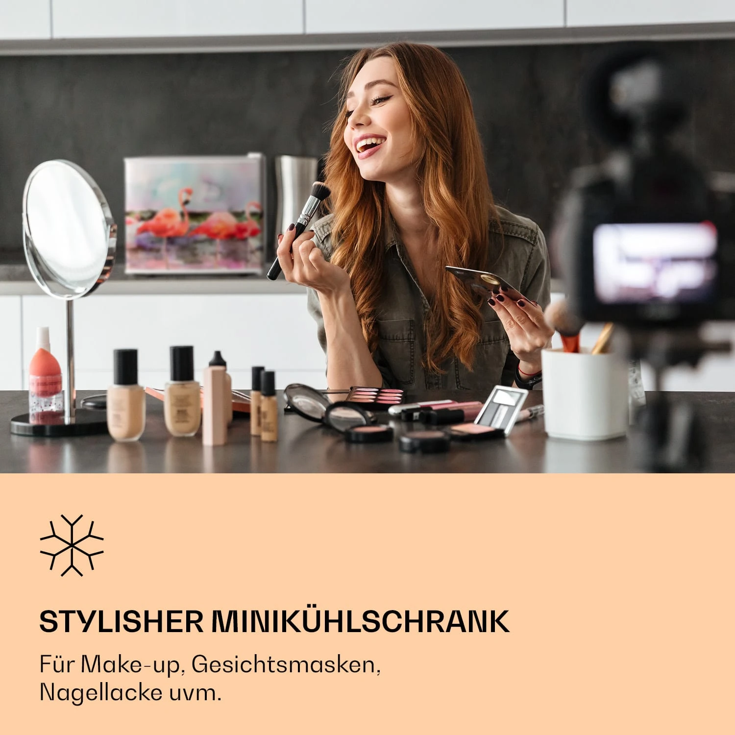 Pretty Cool Make-Up-Kühlschrank Flamingo 17 Liter 50 Watt 1 Boden 2 Pretty Cool Make-Up-Kühlschrank Flamingo 17 Liter 50 Watt 1 Boden – Bild 2