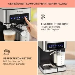 Arabica Comfort Espressomaschine 1350W 20 Bar 1,8l Touch-Bedienfeld -Haushaltsgeräte Geschäft 10035655 de 0003 usp