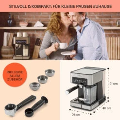 Arabica Comfort Espressomaschine 1350W 20 Bar 1,8l Touch-Bedienfeld -Haushaltsgeräte Geschäft 10035655 de 0005 usp