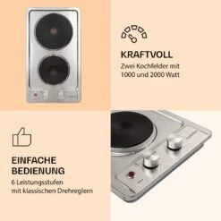 Appetito Domino Elektrokochfeld 2 Platten 3000 Watt Edelstahl 9 Appetito Domino Elektrokochfeld 2 Platten 3000 Watt Edelstahl -Haushaltsgeräte Geschäft 10035700 de 0003 logo