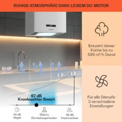 Kronleuchter Smart Inselabzugshaube 595m³/h App-Steuerung LED-Panel -Haushaltsgeräte Geschäft 10035709 de 0003 usp