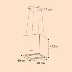 Kronleuchter Smart Inselabzugshaube 595m³/h App-Steuerung LED-Panel -Haushaltsgeräte Geschäft 10035709 yy 0011 dimensions