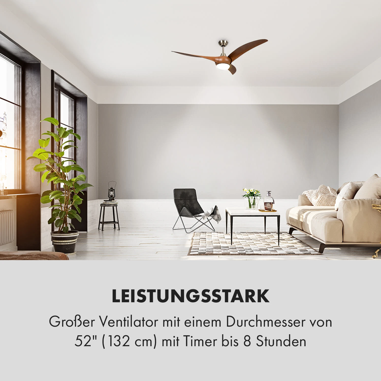Monteverde Deckenventilator Deckenleuchte 52" 8.376m³/h 3 Flügel 6 Monteverde Deckenventilator Deckenleuchte 52" 8.376m³/h 3 Flügel – Bild 6