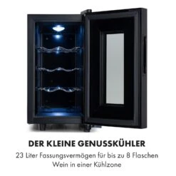 Bellevin 8 Uno Weinkühlschrank 23 Liter 11-18 °C LED Touch SingleZone -Haushaltsgeräte Geschäft 10035862 de 0003 logo