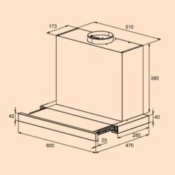 Mariana Neo 60 Flachschirmhaube 60cm 640 M³/h Abluft LED 14 Mariana Neo 60 Flachschirmhaube 60cm 640 M³/h Abluft LED -Haushaltsgeräte Geschäft 10035925 yy 0007 dimensions