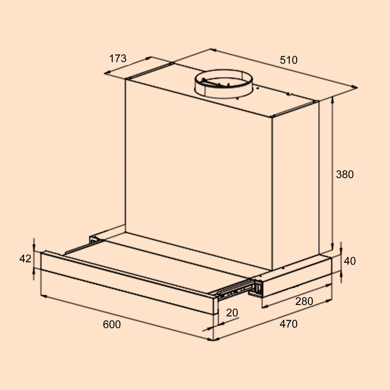 Mariana Neo 60 Flachschirmhaube 60cm 640 M³/h Abluft LED 7 Mariana Neo 60 Flachschirmhaube 60cm 640 M³/h Abluft LED – Bild 7
