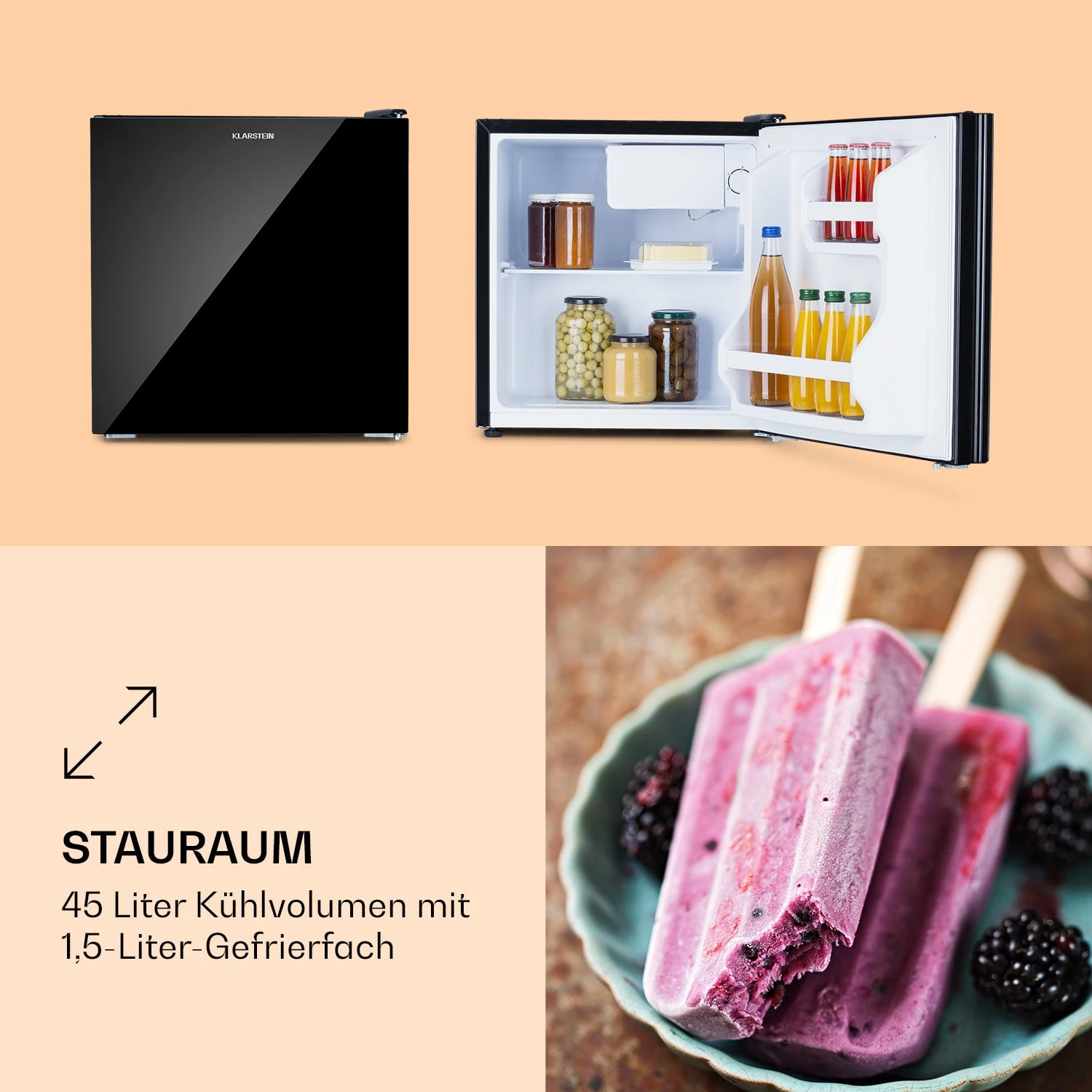 Luminance Frost Mini-Kühlschrank 45l EEK F Gefrierfach 1,5l Glastür 3 Luminance Frost Mini-Kühlschrank 45l EEK F Gefrierfach 1,5l Glastür – Bild 3