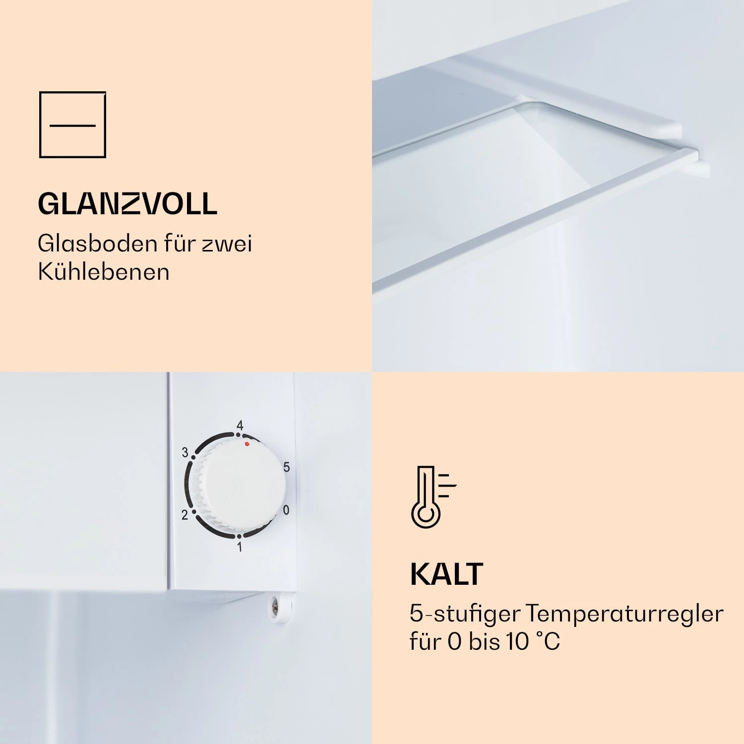 CoolArt 45L Mini-Kühlschrank EEK F Gefrierfach 1,5l Designtür 5 CoolArt 45L Mini-Kühlschrank EEK F Gefrierfach 1,5l Designtür – Bild 5