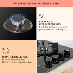 MultiChef 4 Kombi-Gaskochfeld Gas/Glaskeramik 4 Zonen -Haushaltsgeräte Geschäft 10036337 de 0004 usp