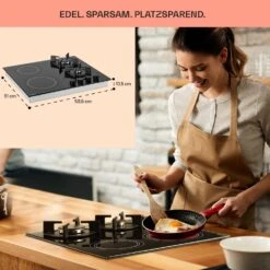 MultiChef 4 Kombi-Gaskochfeld Gas/Glaskeramik 4 Zonen -Haushaltsgeräte Geschäft 10036337 de 0006 usp