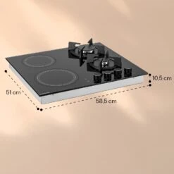 MultiChef 4 Kombi-Gaskochfeld Gas/Glaskeramik 4 Zonen -Haushaltsgeräte Geschäft 10036337 yy 0011 dimensions