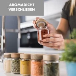 Glaswerk Cassia Gewürzgläser 6 St. 130 Ml Borosilikatglas Holzdeckel Luftdicht -Haushaltsgeräte Geschäft 10036357 de 0004 logo