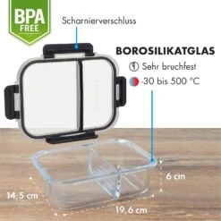 Glaswerk Jardine Frischhaltedosen 3er Set 2 Kammern 1040 Ml Borosilikatglas Deckel -Haushaltsgeräte Geschäft 10036376 de 0007 logo