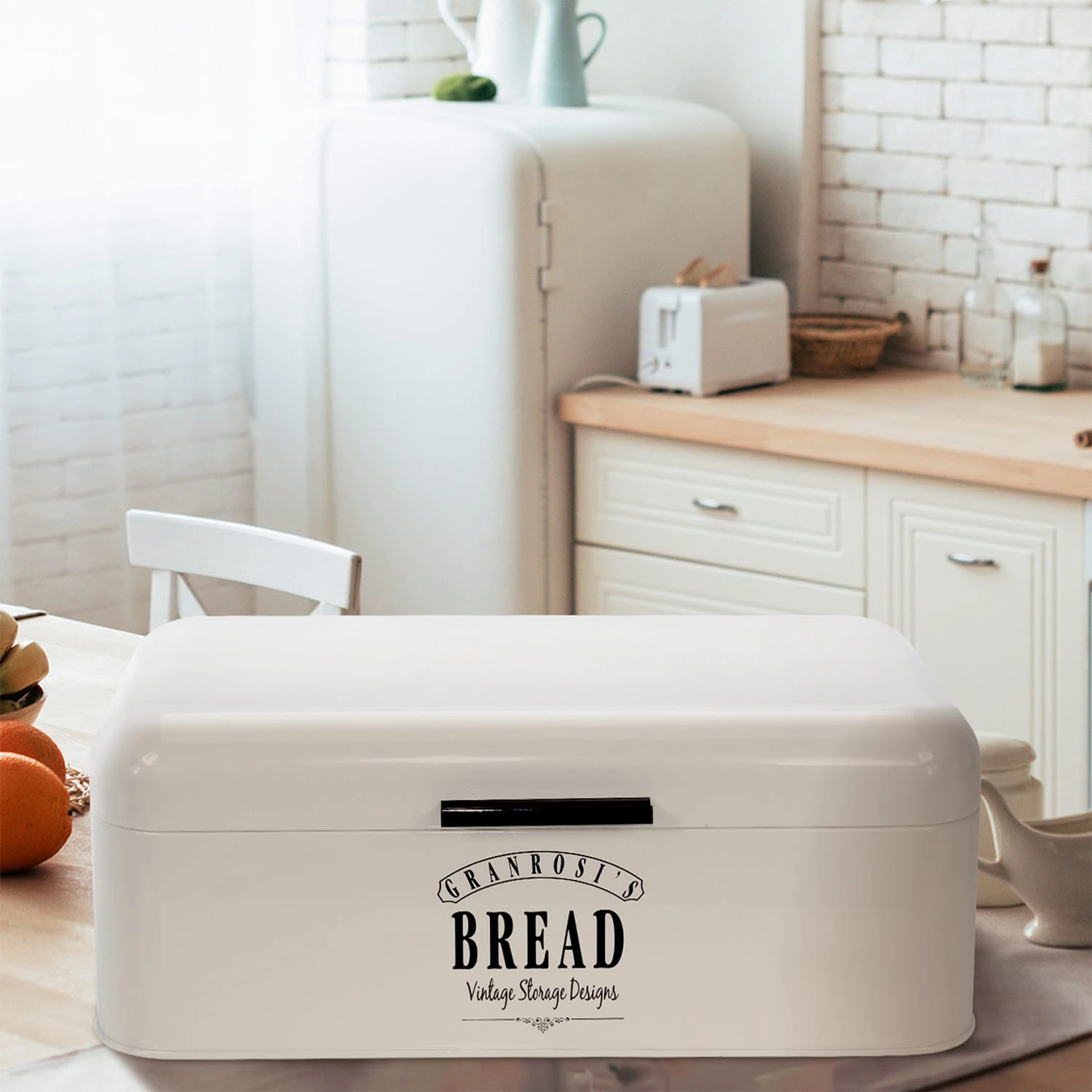 Delaware Brotkasten Metall 42x16x24,5 Cm Klappdeckel Lüftungslöcher 4 Delaware Brotkasten Metall 42x16x24,5 Cm Klappdeckel Lüftungslöcher – Bild 4