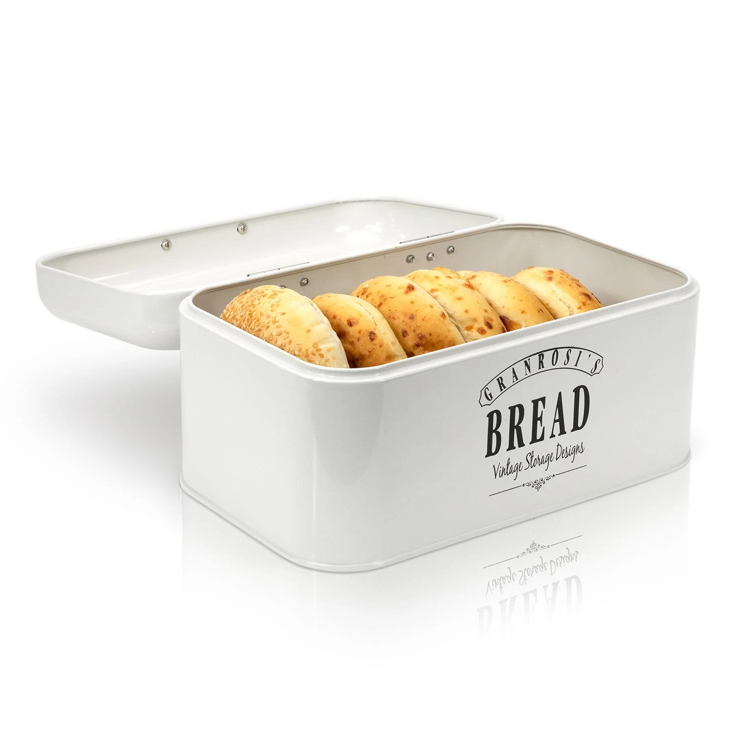 Delaware Brotkasten Metall 30x16x20,5 Cm Klappdeckel Lüftungslöcher 6 Delaware Brotkasten Metall 30x16x20,5 Cm Klappdeckel Lüftungslöcher – Bild 6