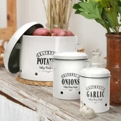 Georgia Vorratsbehälter 3er-Set Emaille-Stahlblech Vintage Rostfrei -Haushaltsgeräte Geschäft 10037447 yy 0004 logo