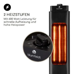 Heat Guru Tri-Mini Standheizstrahler 600W 2 Heizstufen IP65 Schwingfunktion Schwarz -Haushaltsgeräte Geschäft 10037728 de 0004 logo