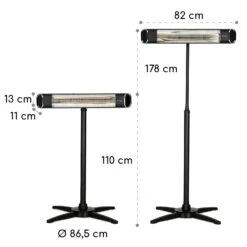 Dark Wave Stand Infrarot-Heizstrahler 2000W Goldbeschichtete Carbonröhre IP65 Standfuß 20 Dark Wave Stand Infrarot-Heizstrahler 2000W Goldbeschichtete Carbonröhre IP65 Standfuß -Haushaltsgeräte Geschäft 10037729 yy 0010 dimensions