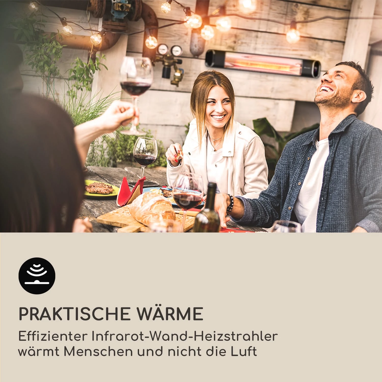 Dark Wave Infrarot-Heizstrahler 2000W Goldbeschichtete Carbonröhre IP65 Aluminium 2 Dark Wave Infrarot-Heizstrahler 2000W Goldbeschichtete Carbonröhre IP65 Aluminium – Bild 2