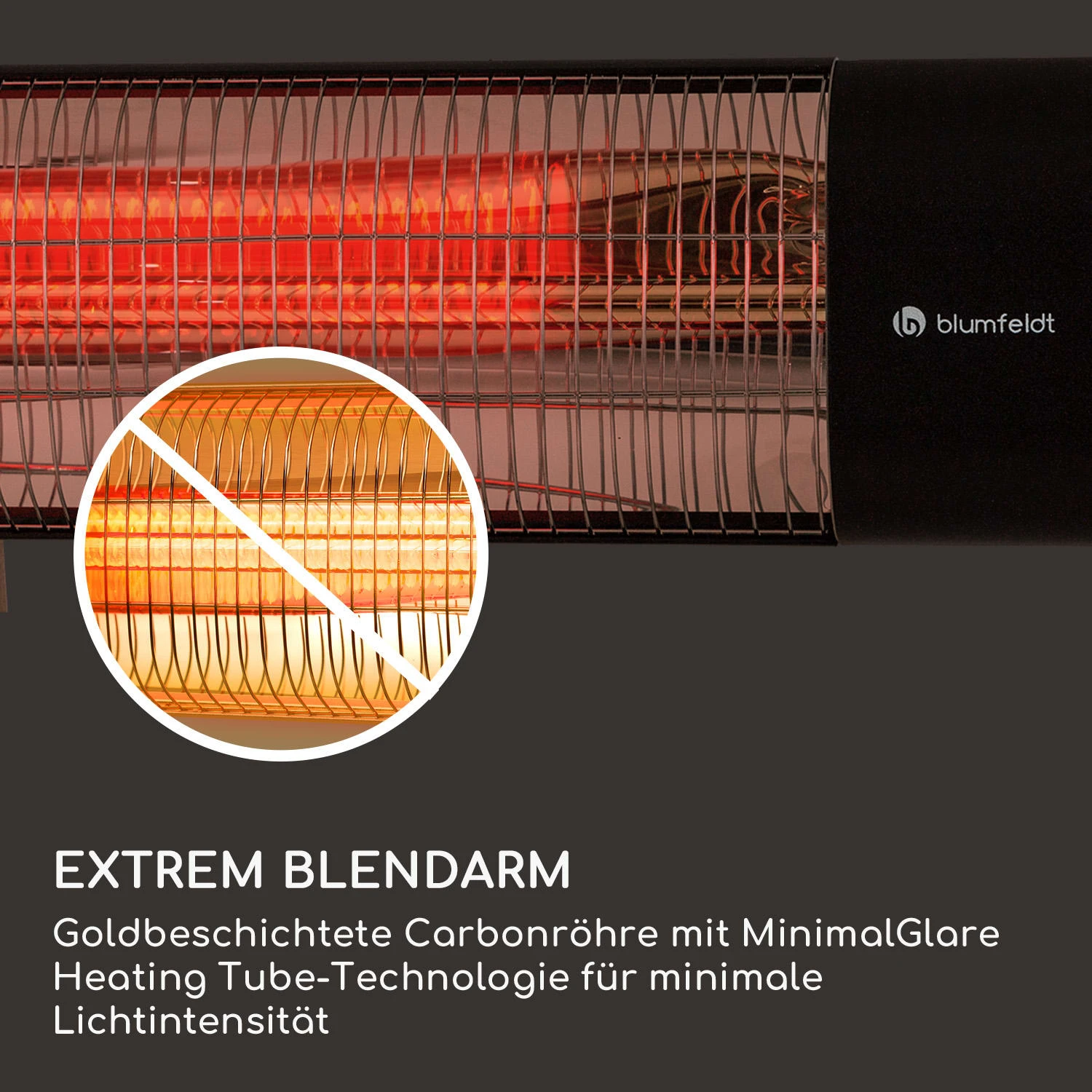 Dark Wave Infrarot-Heizstrahler 2000W Goldbeschichtete Carbonröhre IP65 Aluminium 5 Dark Wave Infrarot-Heizstrahler 2000W Goldbeschichtete Carbonröhre IP65 Aluminium – Bild 5