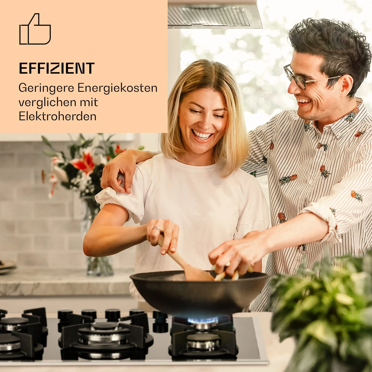 Goldflame 5 Prime Gaskochfeld 5-flammig Messing-Brenner Glaskeramik 2 Goldflame 5 Prime Gaskochfeld 5-flammig Messing-Brenner Glaskeramik – Bild 2