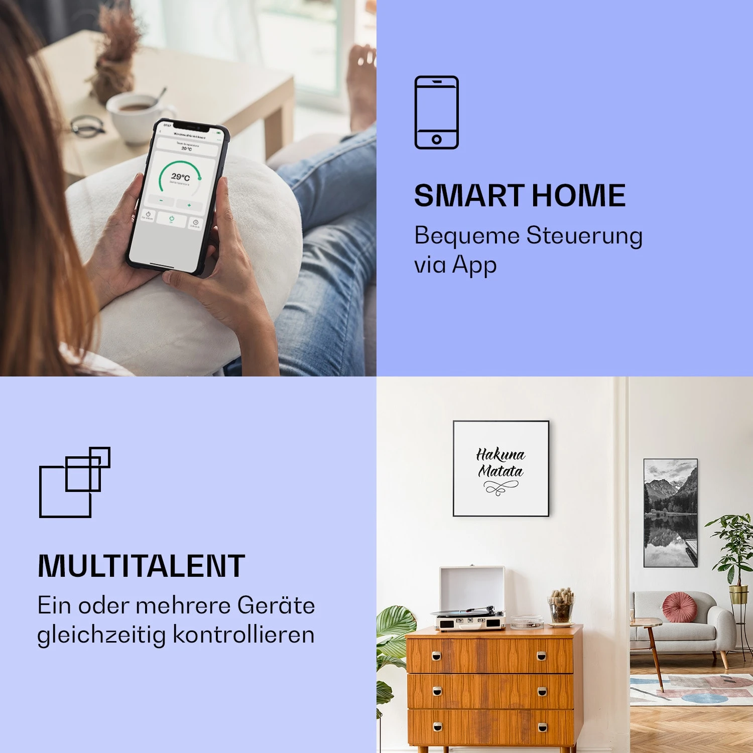 Wonderwall Air Art Smart Infrarotheizung Motto 60x60cm 350W 2 Wonderwall Air Art Smart Infrarotheizung Motto 60x60cm 350W – Bild 2