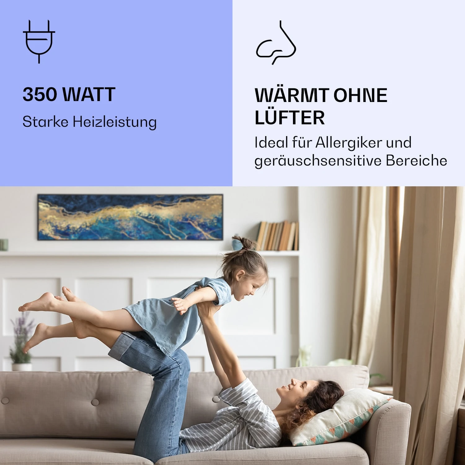 Wonderwall Air Art Smart Infrarotheizung Blauer Marmor 120x30cm 350W 5 Wonderwall Air Art Smart Infrarotheizung Blauer Marmor 120x30cm 350W – Bild 5