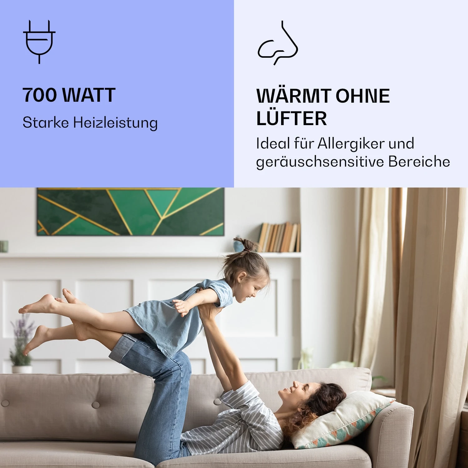 Wonderwall Air Art Smart Infrarotheizung Grüne Linie 120x60cm 700W 5 Wonderwall Air Art Smart Infrarotheizung Grüne Linie 120x60cm 700W – Bild 5