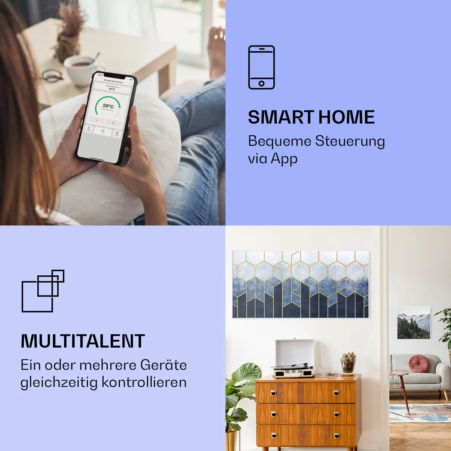 Wonderwall Air Art Smart Infrarotheizung Blaue Linie 120x60cm 700W 2 Wonderwall Air Art Smart Infrarotheizung Blaue Linie 120x60cm 700W – Bild 2