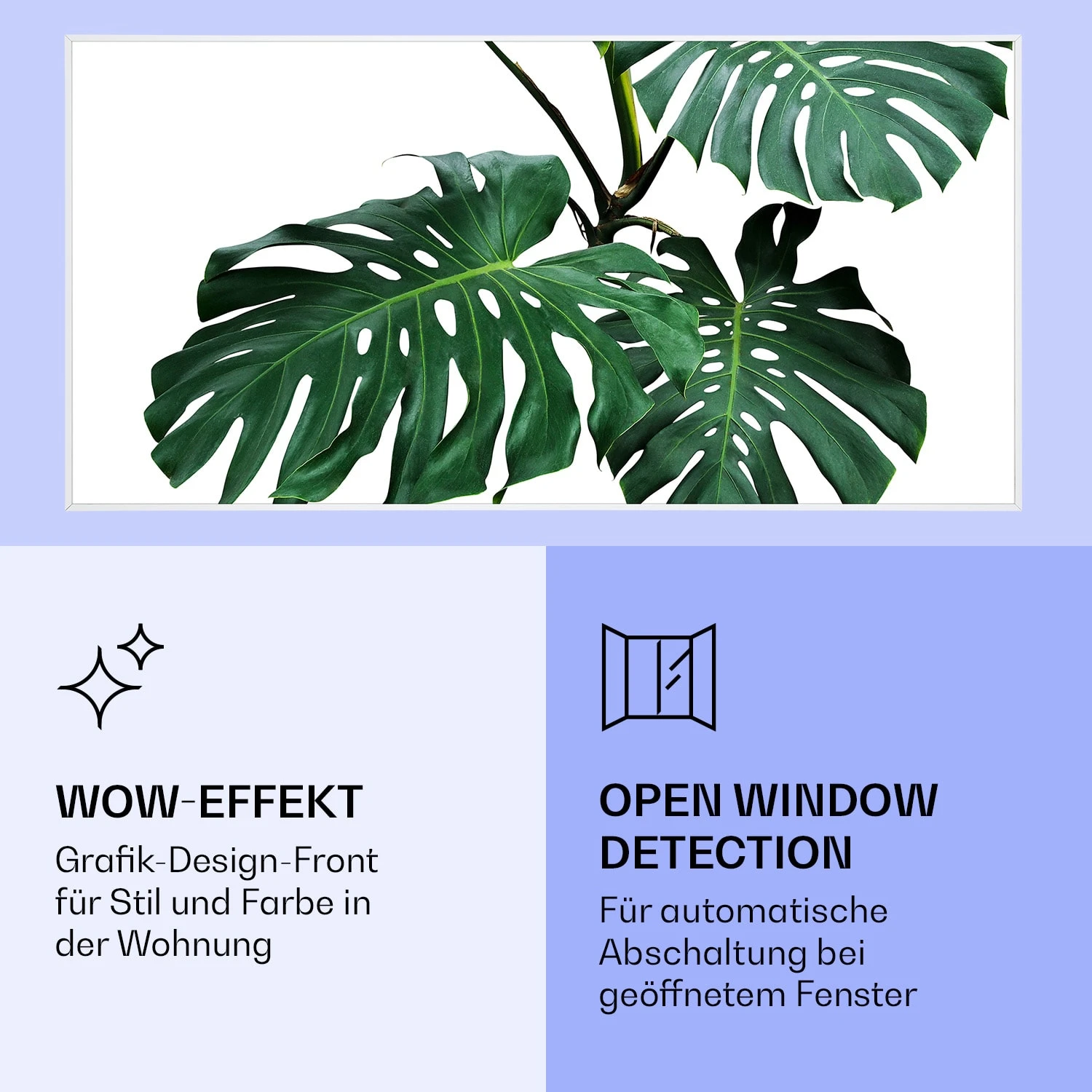 Wonderwall Air Art Smart Infrarotheizung Grünes Blatt 120x60cm 700W 6 Wonderwall Air Art Smart Infrarotheizung Grünes Blatt 120x60cm 700W – Bild 6