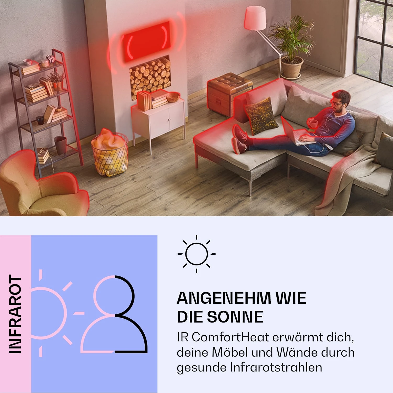Wonderwall Air Art Smart Infrarotheizung Blatt 120x60cm 700W 3 Wonderwall Air Art Smart Infrarotheizung Blatt 120x60cm 700W – Bild 3