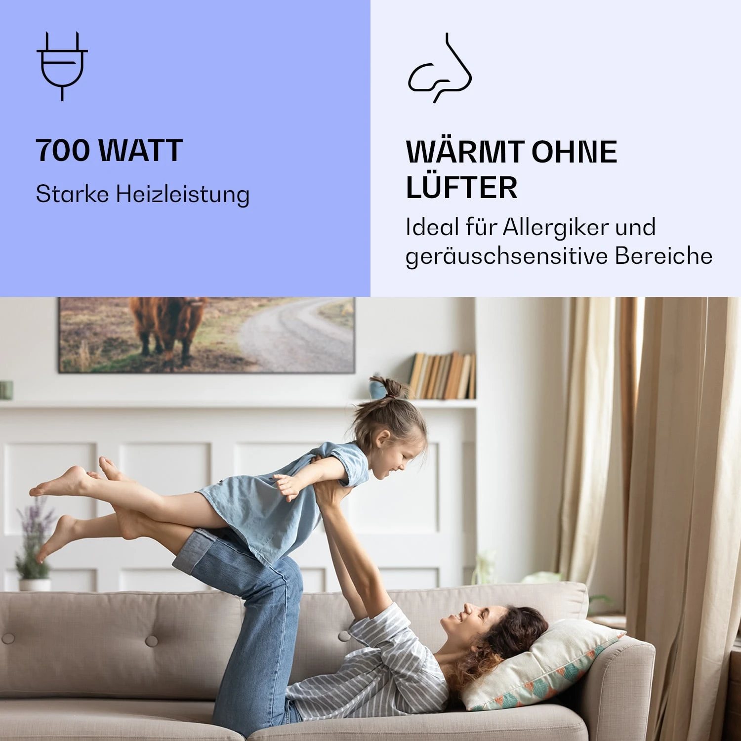 Wonderwall Air Art Smart Infrarotheizung Kuh 120x60cm 700W 5 Wonderwall Air Art Smart Infrarotheizung Kuh 120x60cm 700W – Bild 5