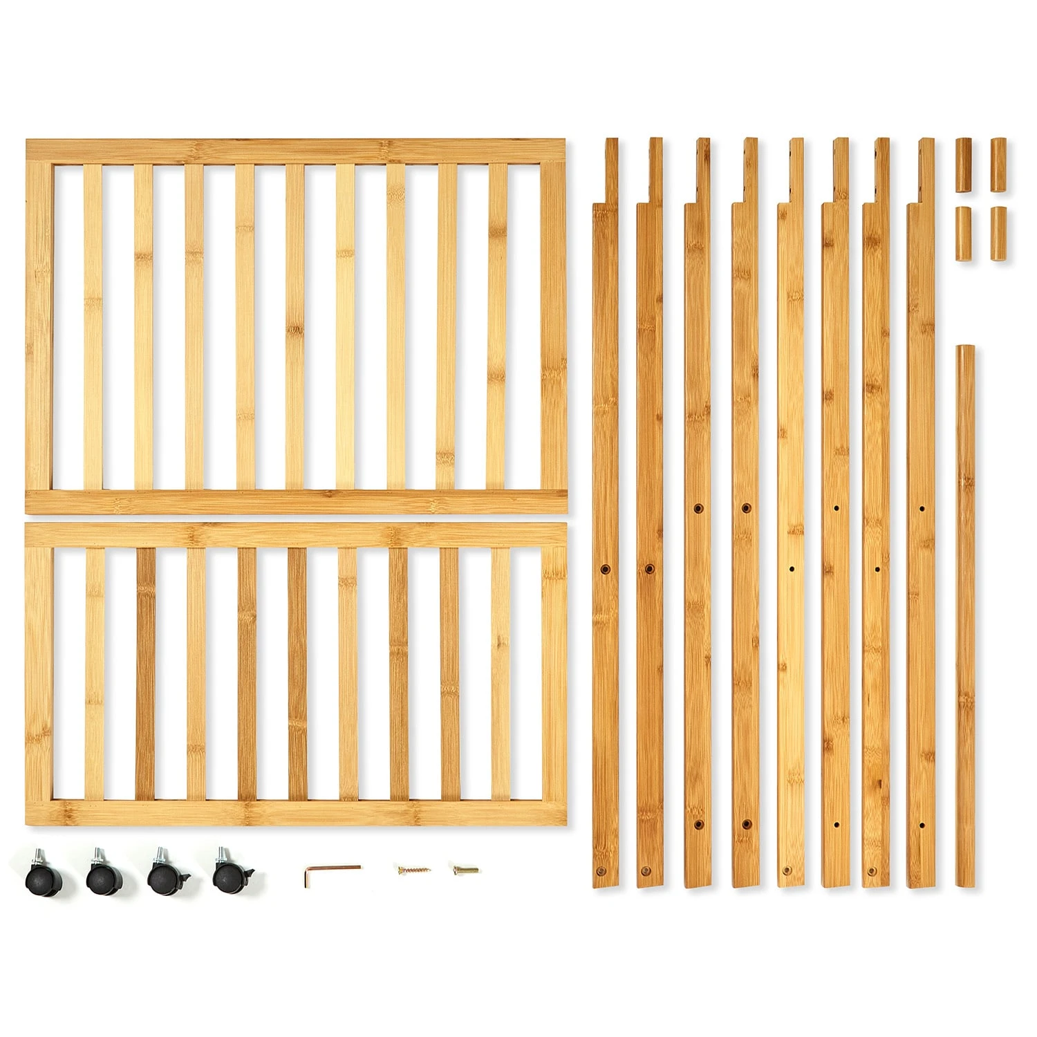 Garderobe Kleiderständer 4 Rollen 2 Ablagen 60x162x42,5 Cm 100% Bambus 3 Garderobe Kleiderständer 4 Rollen 2 Ablagen 60x162x42,5 Cm 100% Bambus – Bild 3