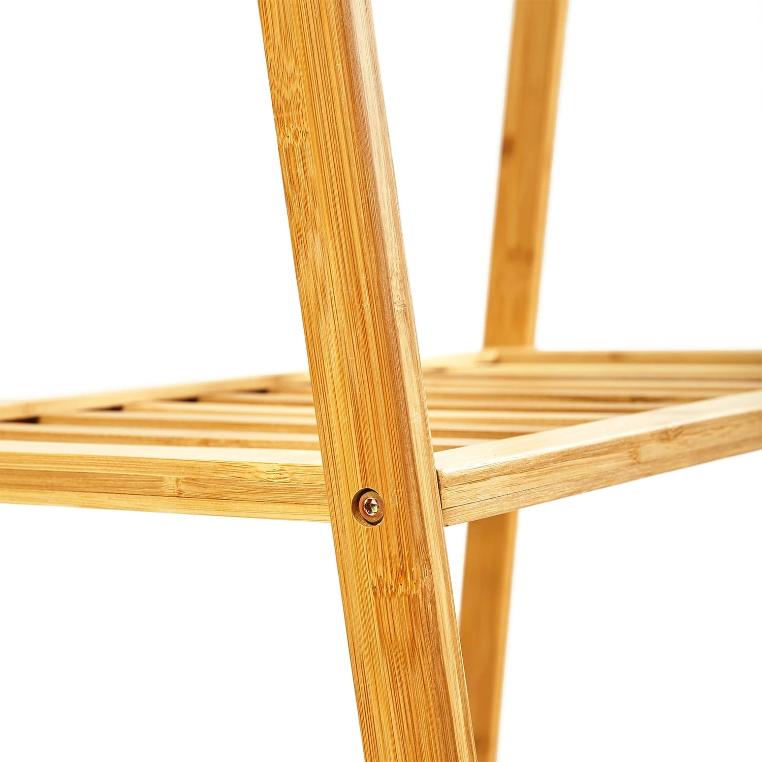 Garderobe Kleiderständer 4 Rollen 2 Ablagen 60x162x42,5 Cm 100% Bambus 6 Garderobe Kleiderständer 4 Rollen 2 Ablagen 60x162x42,5 Cm 100% Bambus – Bild 6