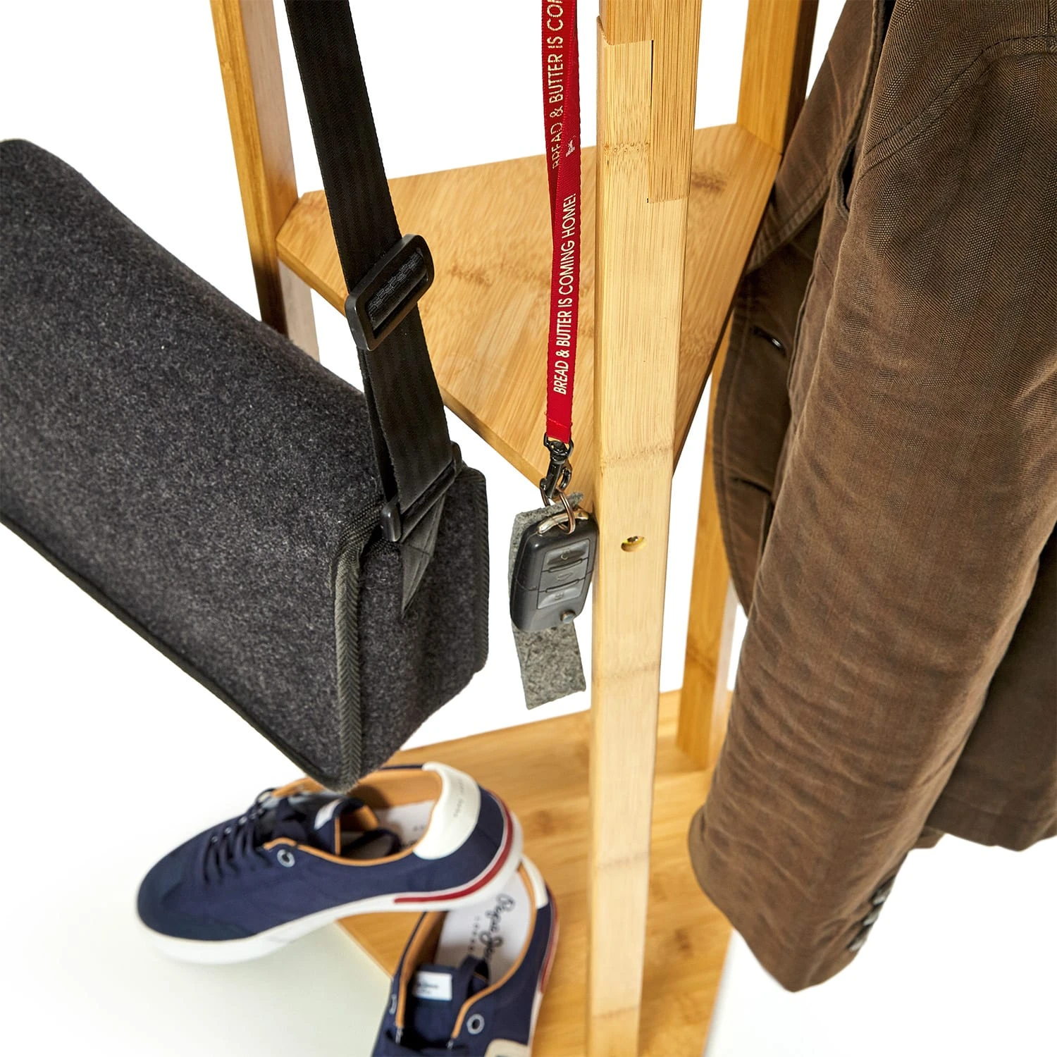 Garderobe Dreieckig 3 Ablagen 32,5x166cm (ØxH) 100% Bambus 6 Garderobe Dreieckig 3 Ablagen 32,5x166cm (ØxH) 100% Bambus – Bild 6