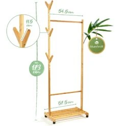 Garderobe Ablage Kleiderständer 57,5 X 173cm Asymmetrisch Bambus -Haushaltsgeräte Geschäft 10038021 yy 0007 logo