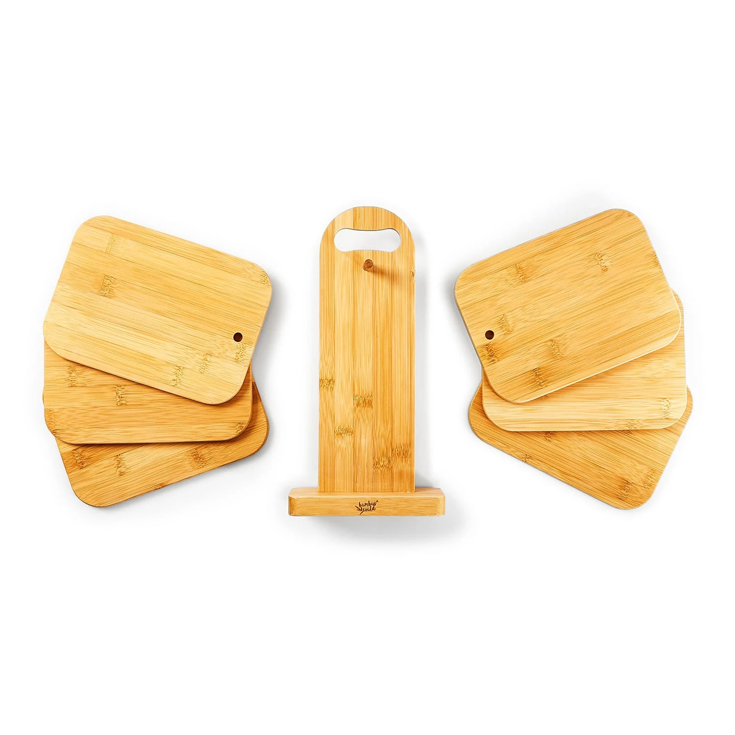 6er-Set Bambus-Frühstücksbrett Mit Ständer 22 X 0,9 X 16 Cm (BxHxT) Pflegeleicht 6 6er-Set Bambus-Frühstücksbrett Mit Ständer 22 X 0,9 X 16 Cm (BxHxT) Pflegeleicht – Bild 6