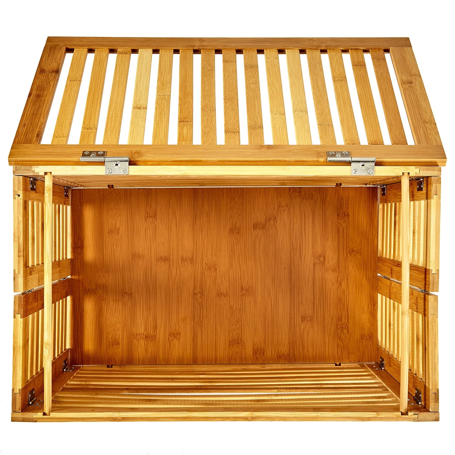 Wäschetruhe Deckel Lüftungsschlitzen Bambus Edelstahl 3 Wäschetruhe Deckel Lüftungsschlitzen Bambus Edelstahl – Bild 3