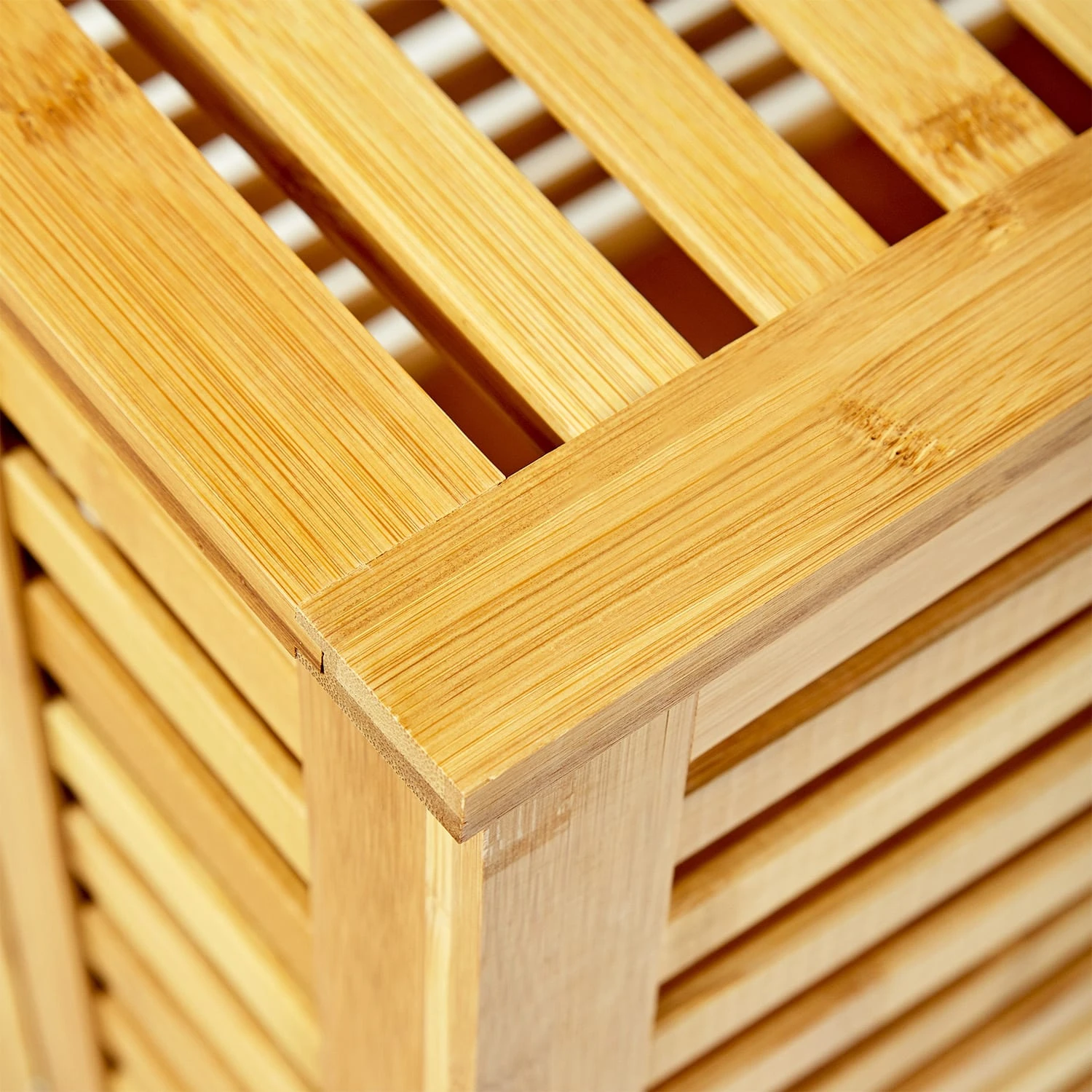 Wäschetruhe Deckel Lüftungsschlitzen Bambus Edelstahl 6 Wäschetruhe Deckel Lüftungsschlitzen Bambus Edelstahl – Bild 6