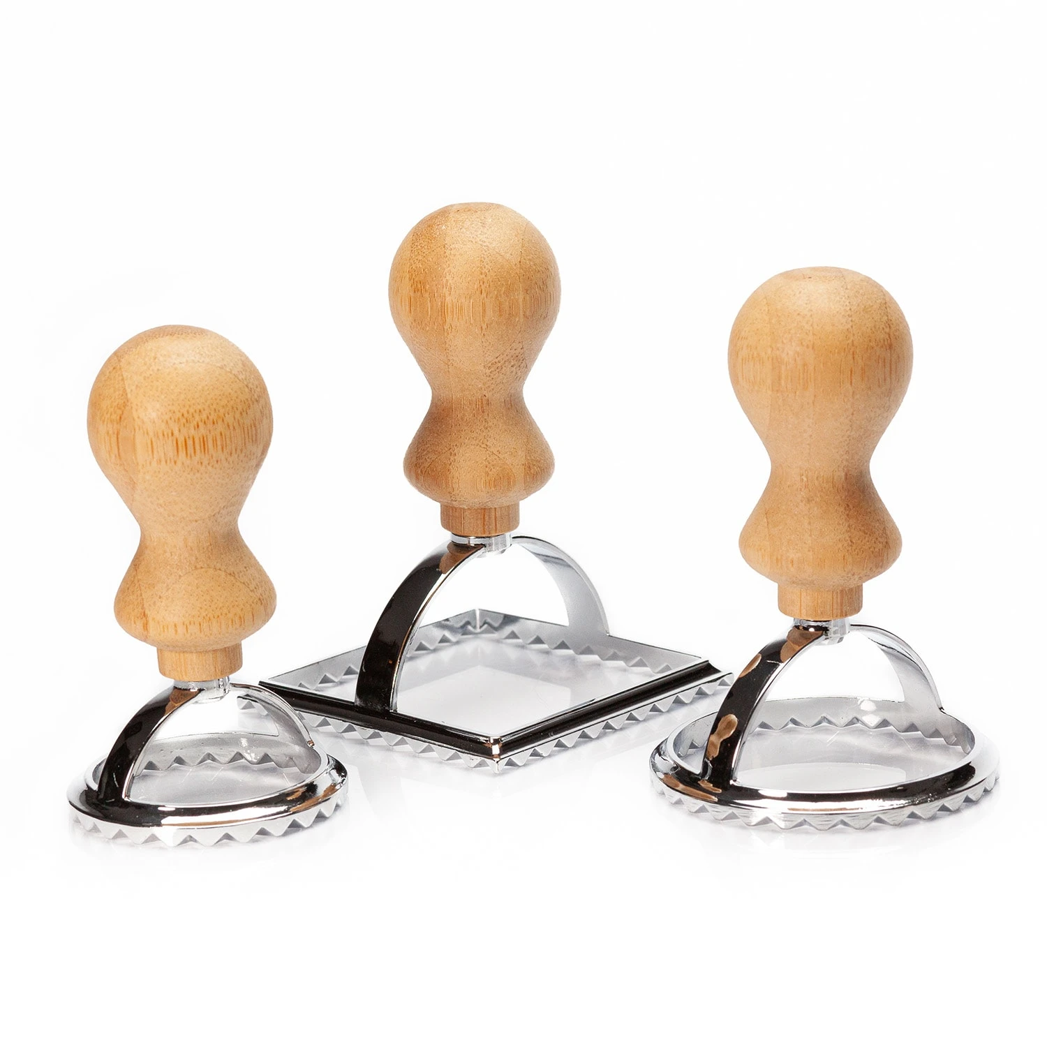 Ravioli Ausstecher 3er Set 3 Größen Rund & Eckig Metall Bambus 7 Ravioli Ausstecher 3er Set 3 Größen Rund & Eckig Metall Bambus – Bild 7