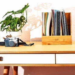 Stehsammler 3 Fächer Maße: 26,5x28x30 Cm Für DINA4-Formate Bambus -Haushaltsgeräte Geschäft 10038041 yy 0006 logo